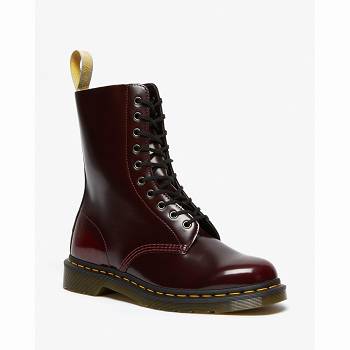 Dr Martens Vegan 1490 Mid Calf - Bordove Cizmy Panske, DR0167